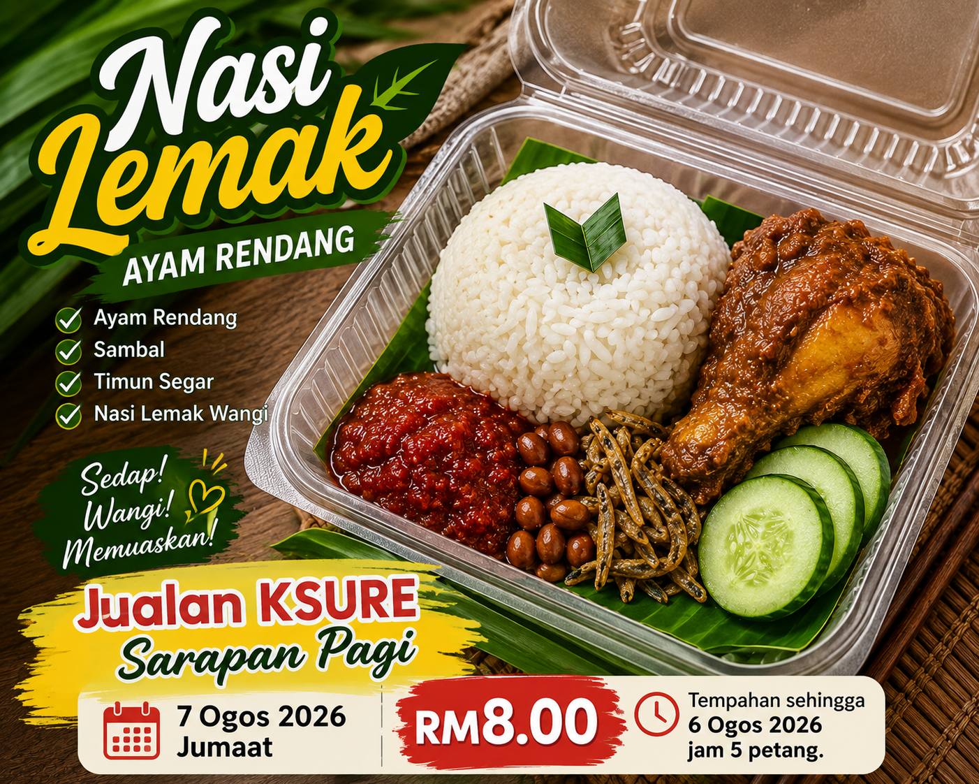 Nasi Lemak Ayam Rendang
